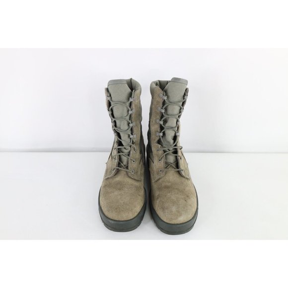 Vintage 90s Streetwear 9.5 Distressed Suede Leather Steel Toe Combat Boots USA main image 8